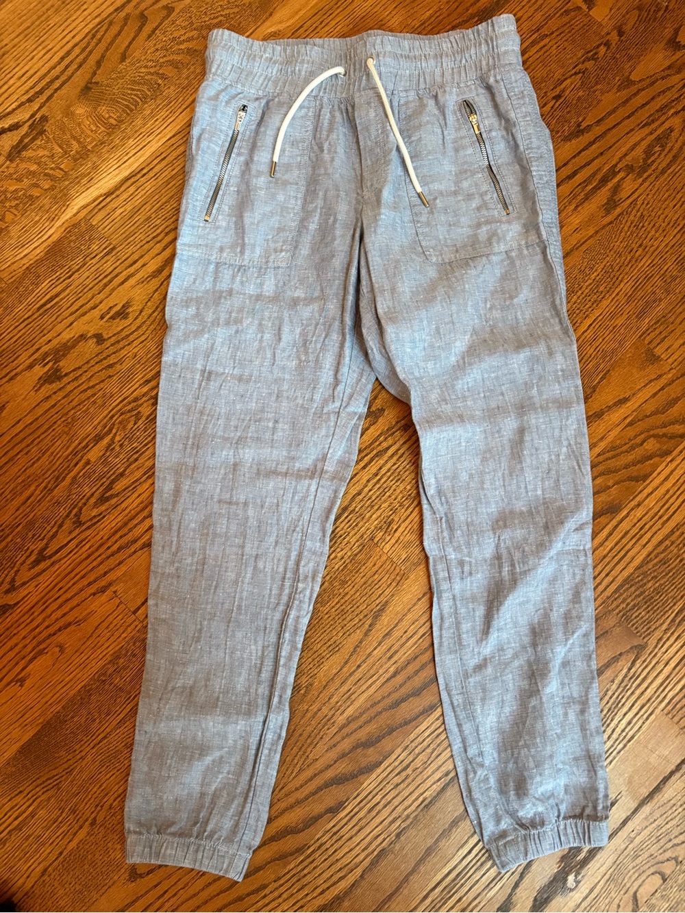 Athleta Women’s Cabo Linen Light Blue Drawstring Joggers